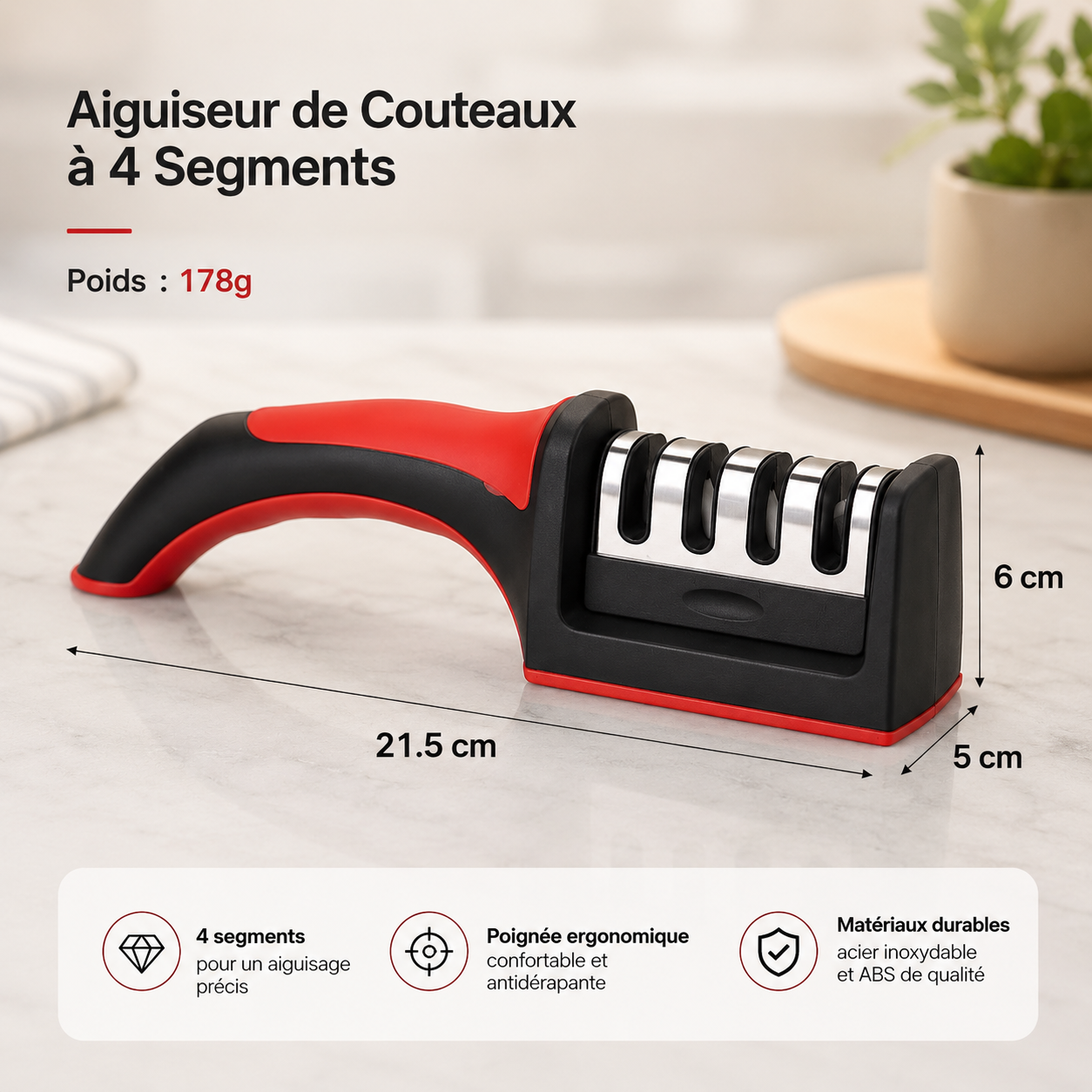 SharpPro™ | Aiguiseur de Couteaux 4-en-1