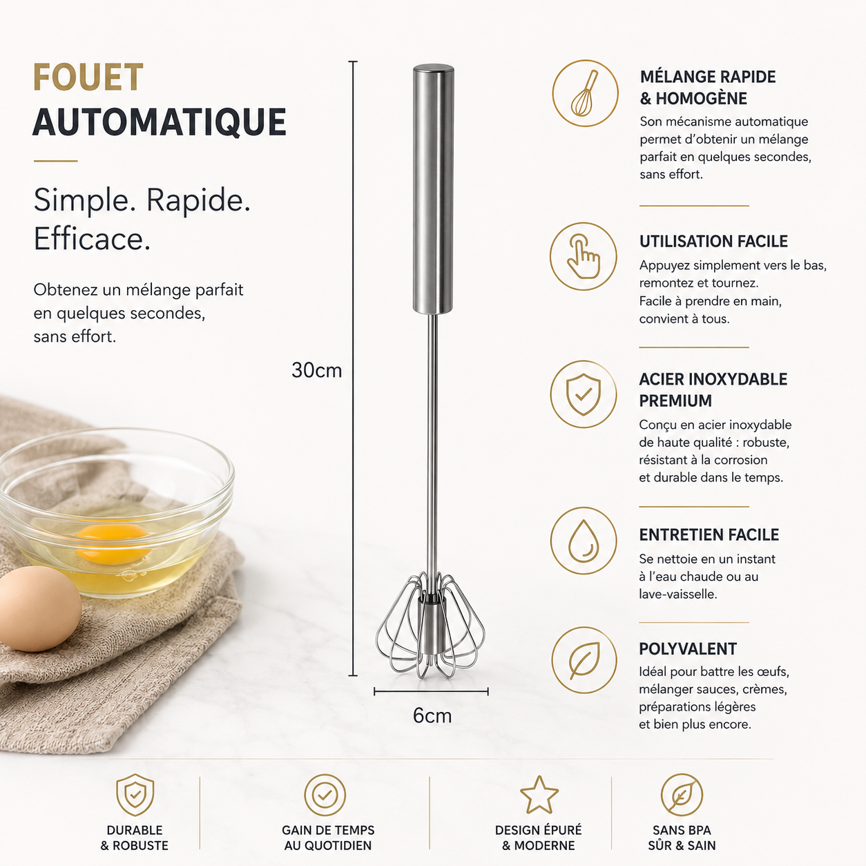 RapidWhisk™ | Fouet Auto-Rotatif